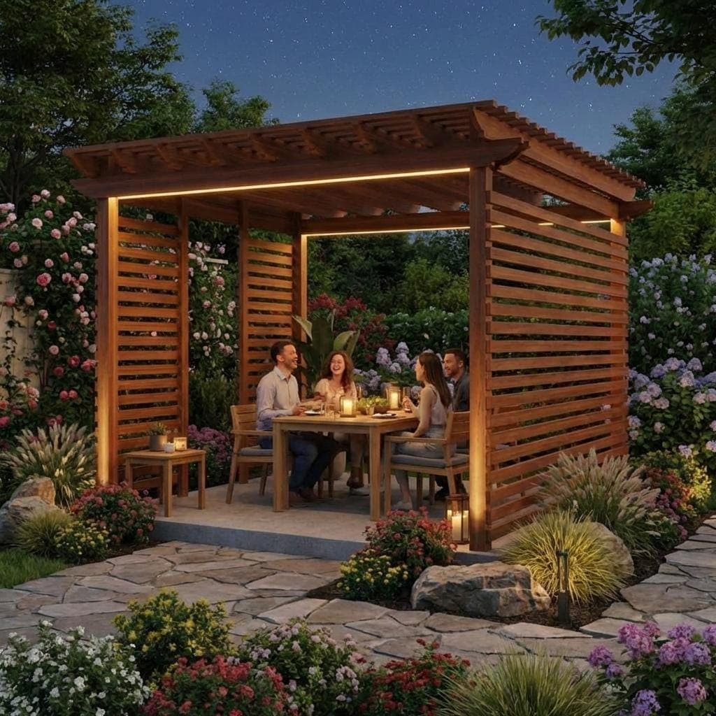 DIY Garden Pergola Plans — Cut list and material detail
