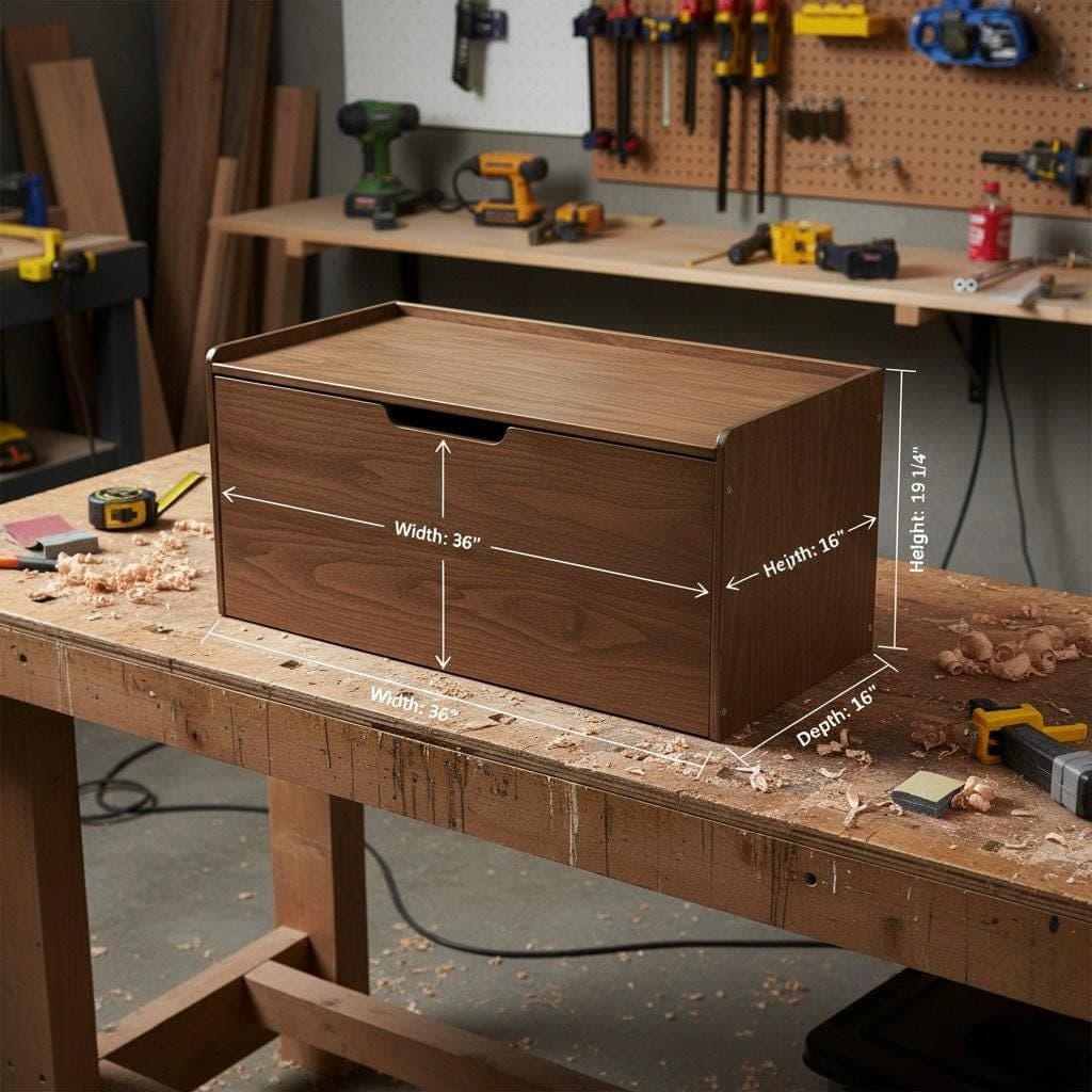 Modern Storage Bench Plan — Material and lumber overview