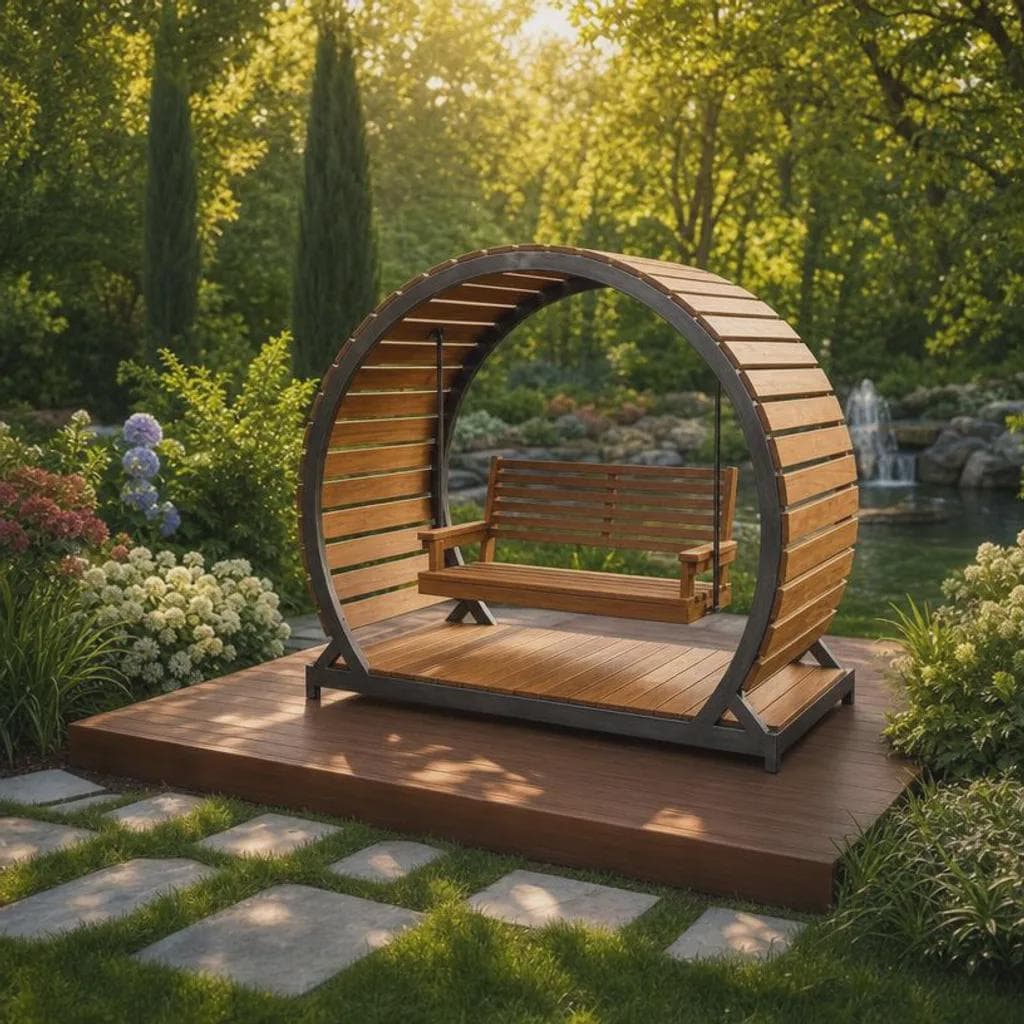 Circular Pergola Porch Swing Plans — Step-by-Step DIY Woodworking Plans PDF Blueprint