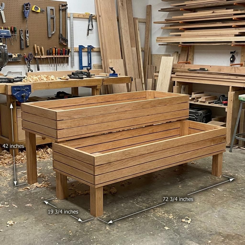 Tiered Planter Box Plans — Step-by-step 3D assembly diagram