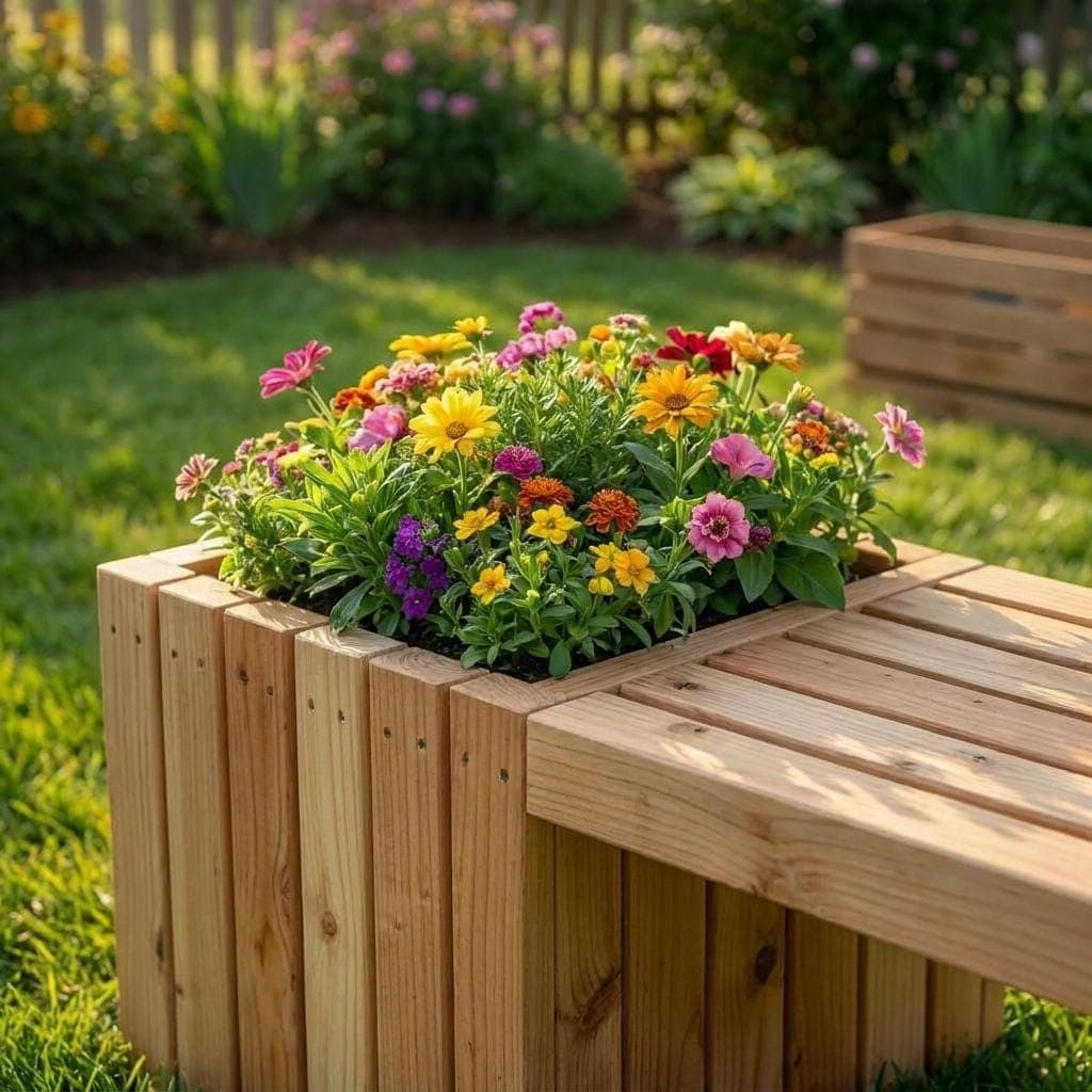 Planter Bench Woodworking Plans — Cut list and material detail