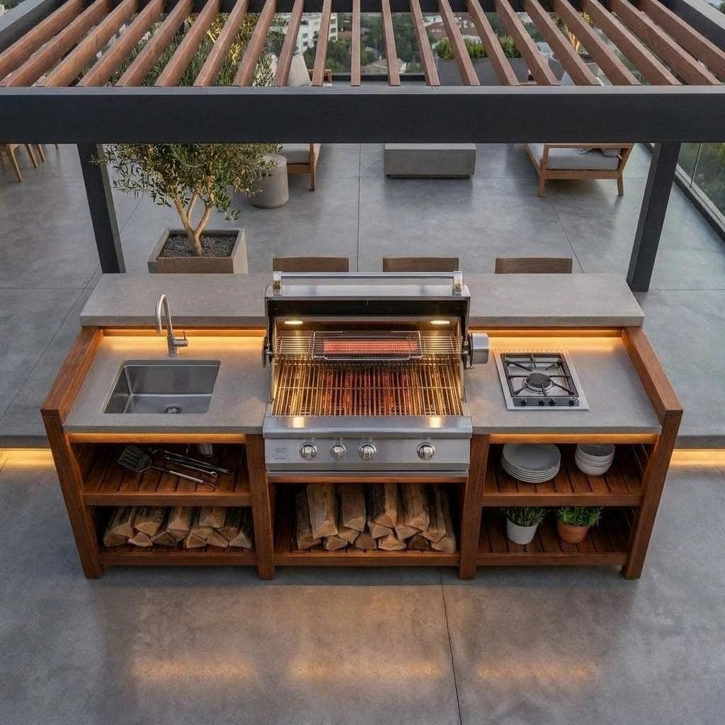 DIY Outdoor Kitchen Plans — Blueprint close-up detail