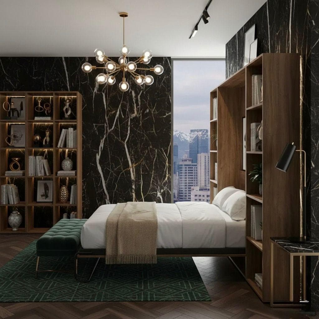 DIY Queen Murphy Bed with Desk Plans — Blueprint close-up detail