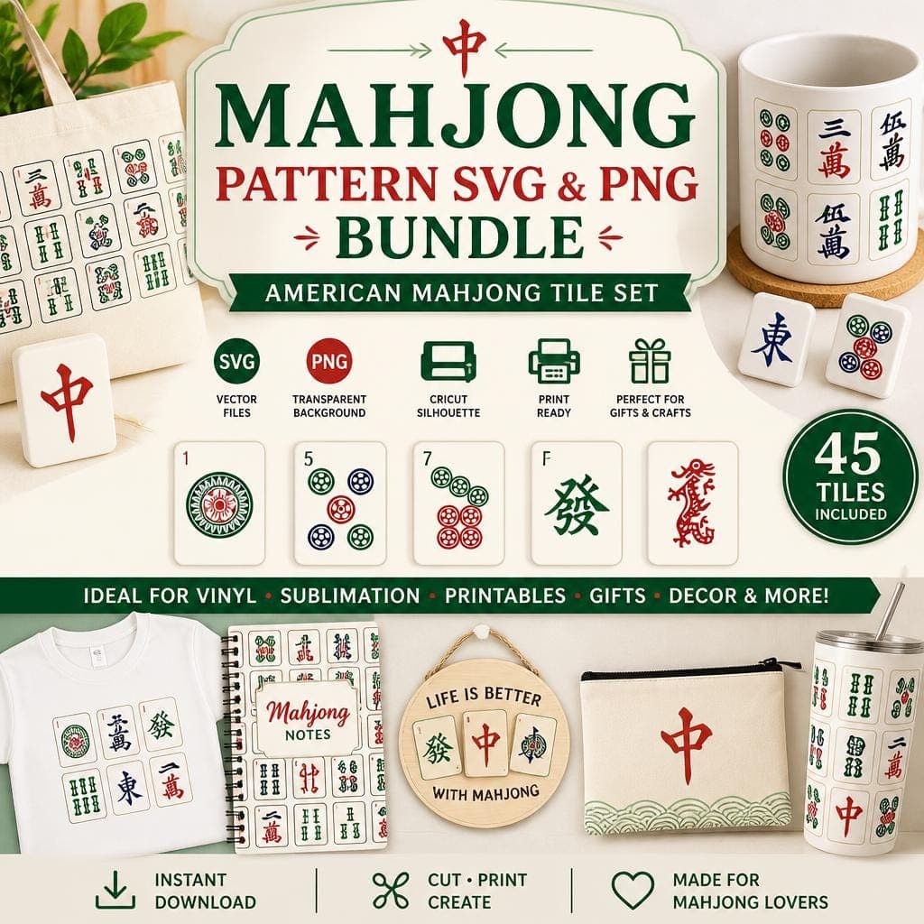 American Mahjong Tile Bundle — Step-by-Step DIY Woodworking Plans PDF Blueprint