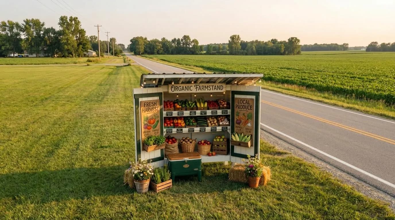 DIY Farmstand Plans PDF — Finished build photo