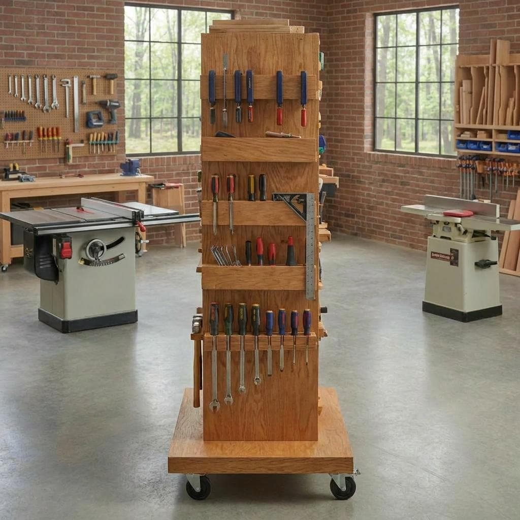 DIY Rolling Tool Station Plans — Blueprint close-up detail