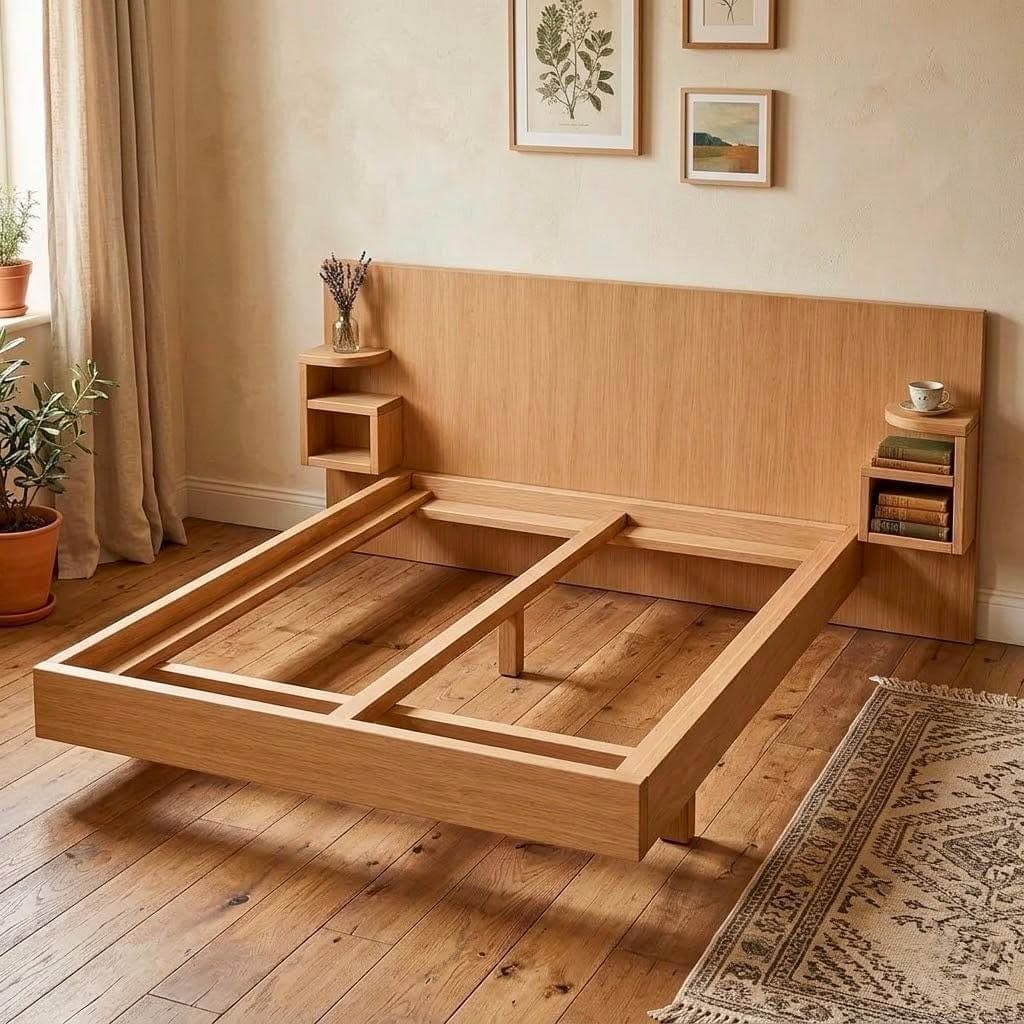 Modern Platform Bed Frame Plan — Finished build photo