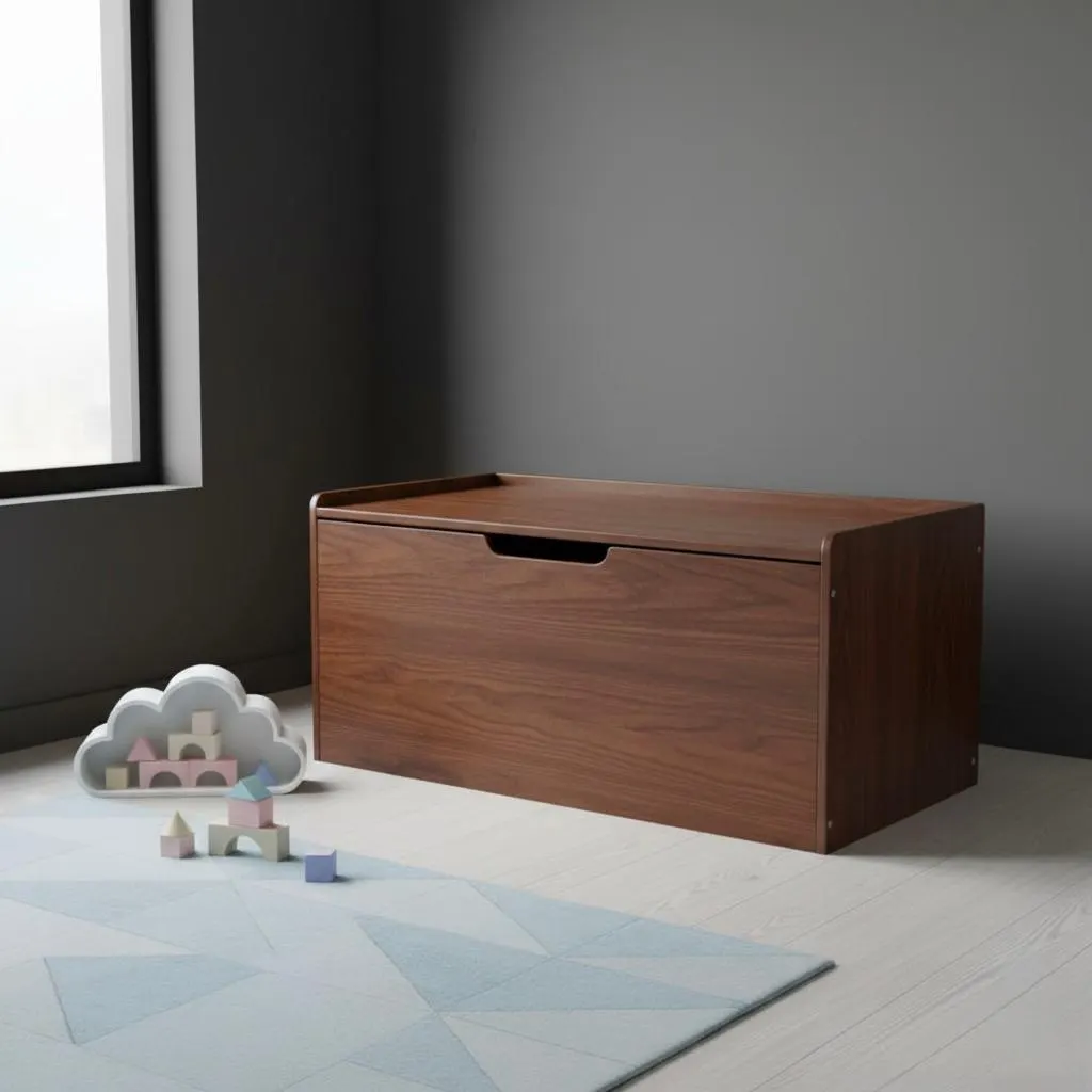 Modern Storage Bench Plan — Step-by-step 3D assembly diagram