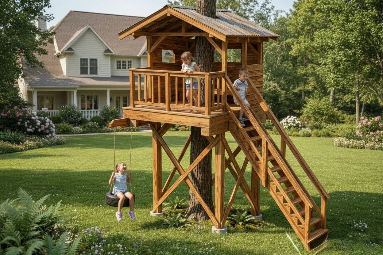 Treehouse Plans PDF — Cut list and material detail