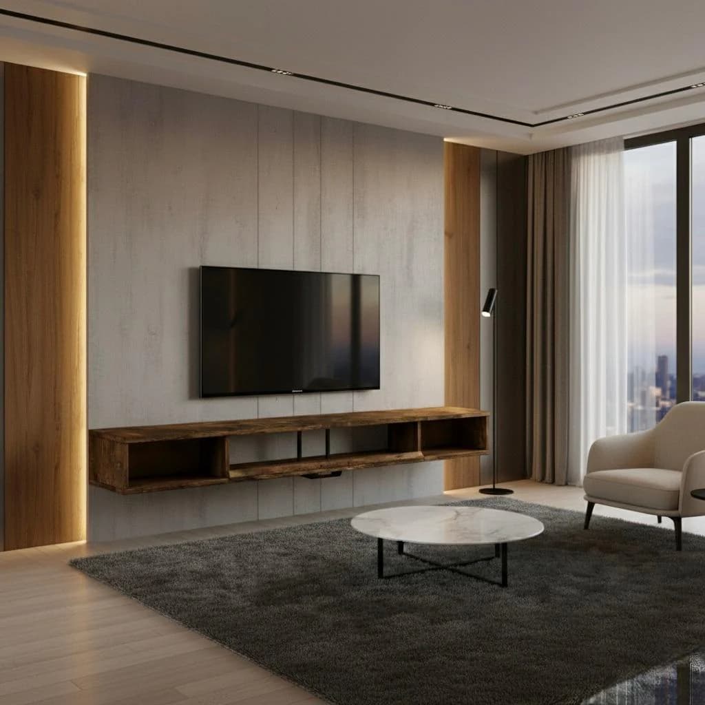 DIY Floating TV Console Plan — Cut list and material detail