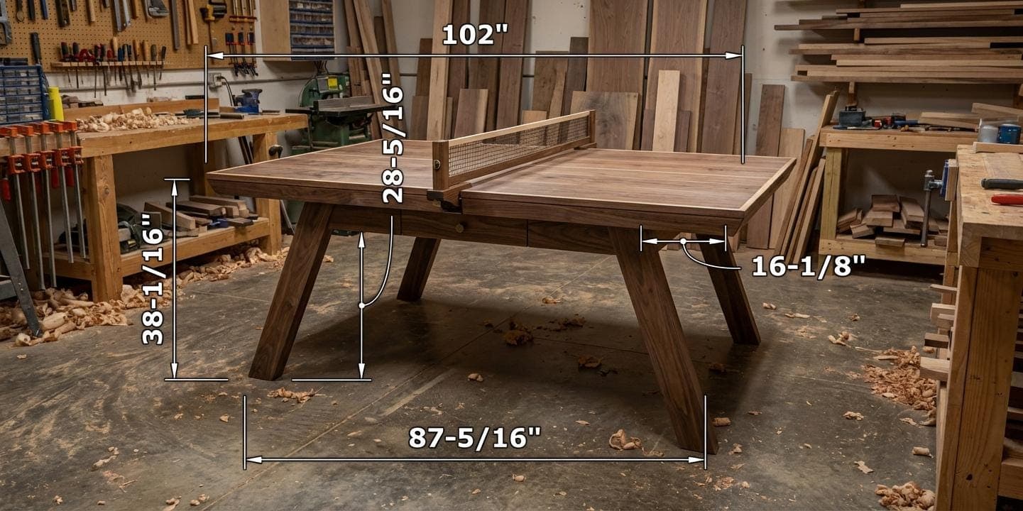 DIY Outdoor Ping Pong Table Plans — Material and lumber overview