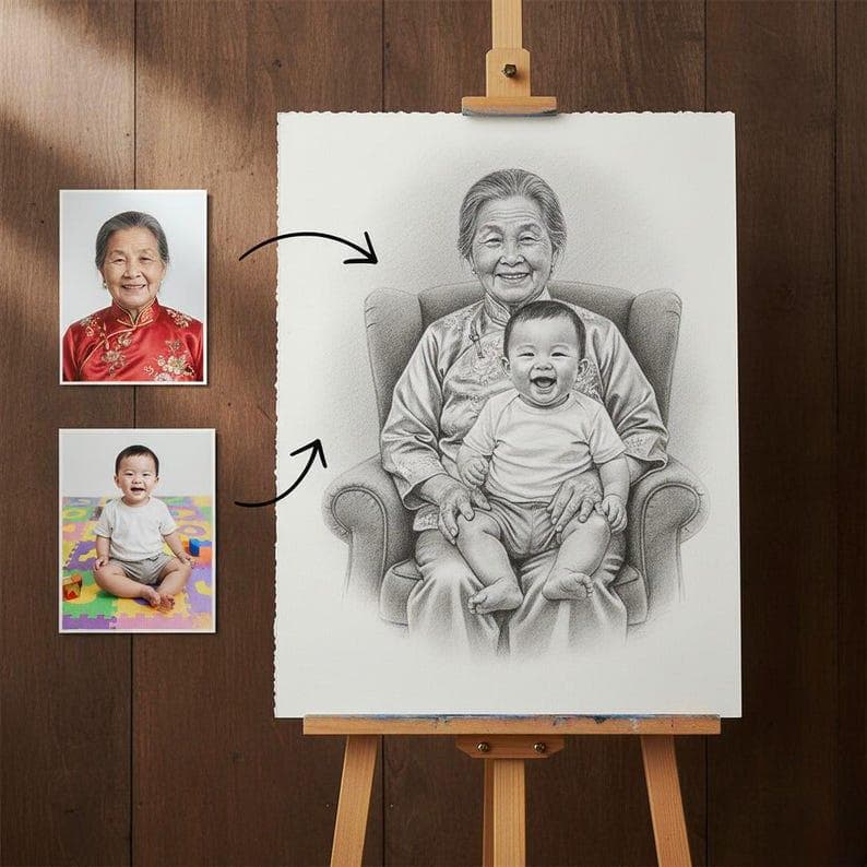 Custom Memorial Portrait From Photos — Cut list and material detail