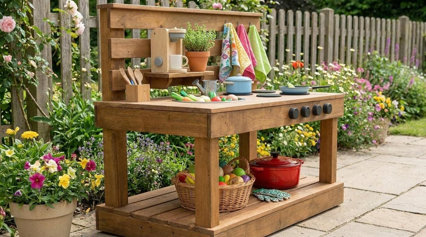 Kids Mud Kitchen Woodworking Plans — Blueprint close-up detail
