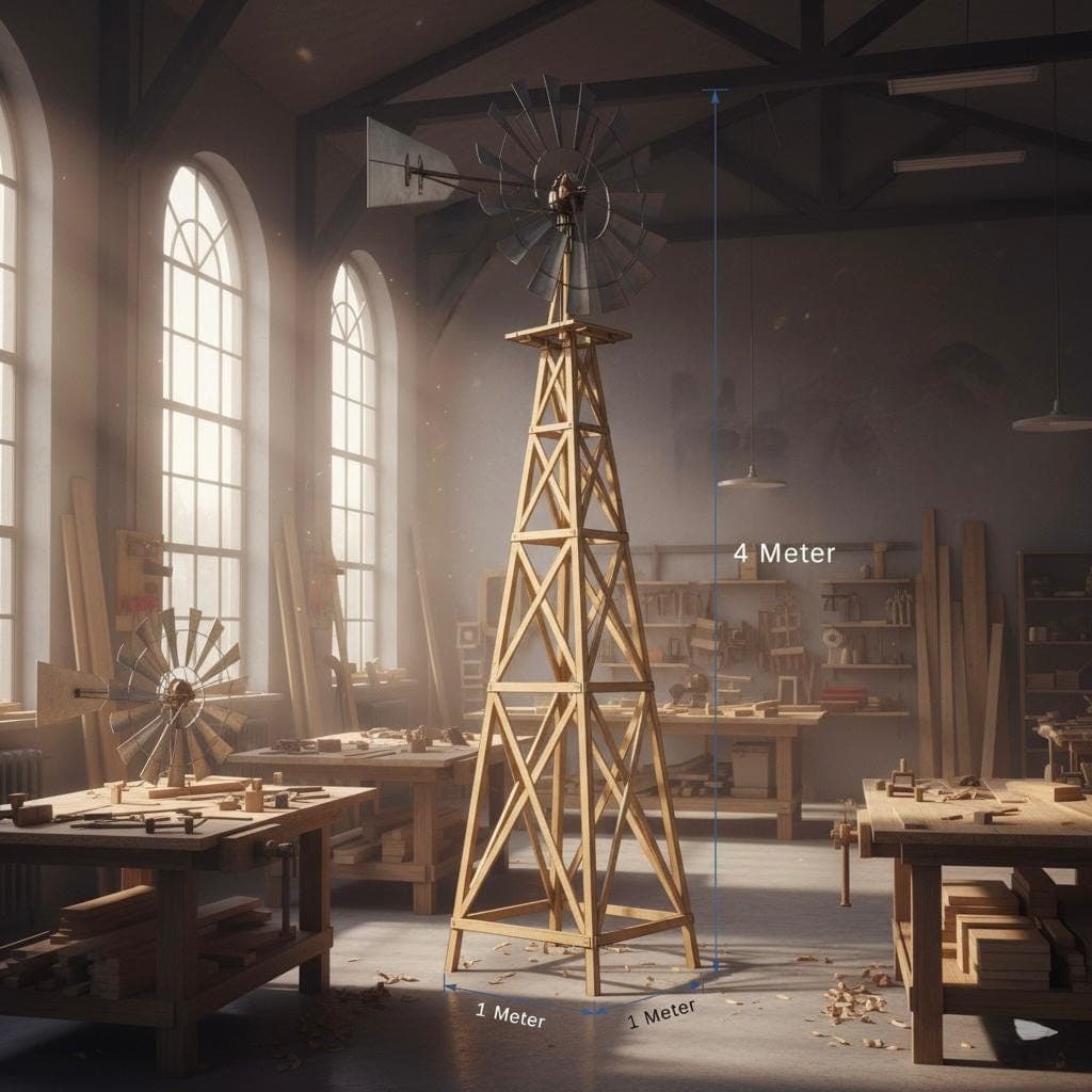 DIY 13 FT Wooden Windmill Plans — Cut list and material detail
