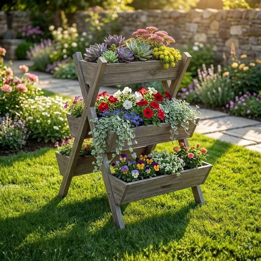 5-Tier Garden Planter Plans — Cut list and material detail