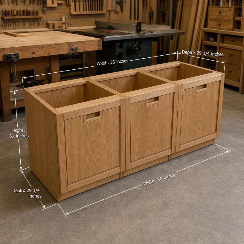 Garage Cabinet Plans with Drawers — Blueprint close-up detail