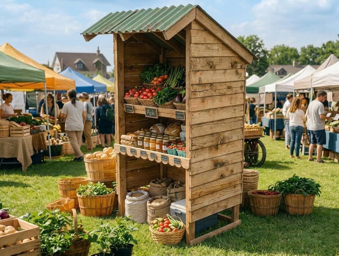 DIY Wooden Farm Stand Plans PDF — Cut list and material detail