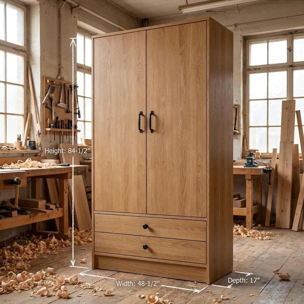 DIY Wardrobe Plans — Step-by-step 3D assembly diagram