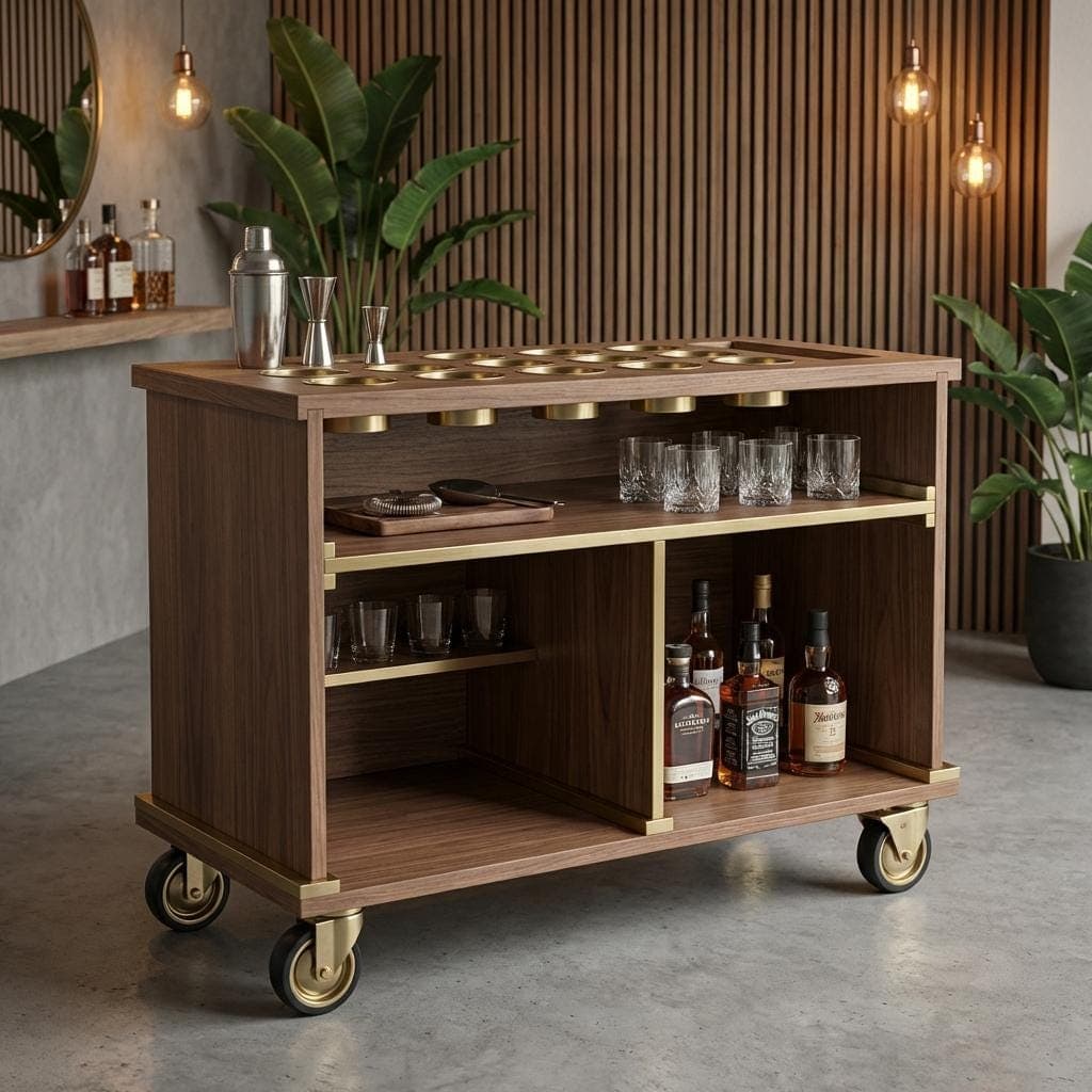 DIY Mobile Bar Cart Plans — Material and lumber overview