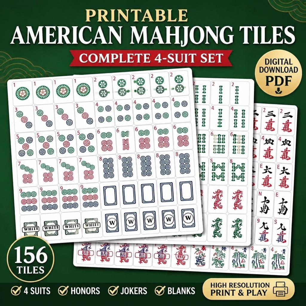 Printable American Mahjong Tiles & Cards — Step-by-Step DIY Woodworking Plans PDF Blueprint