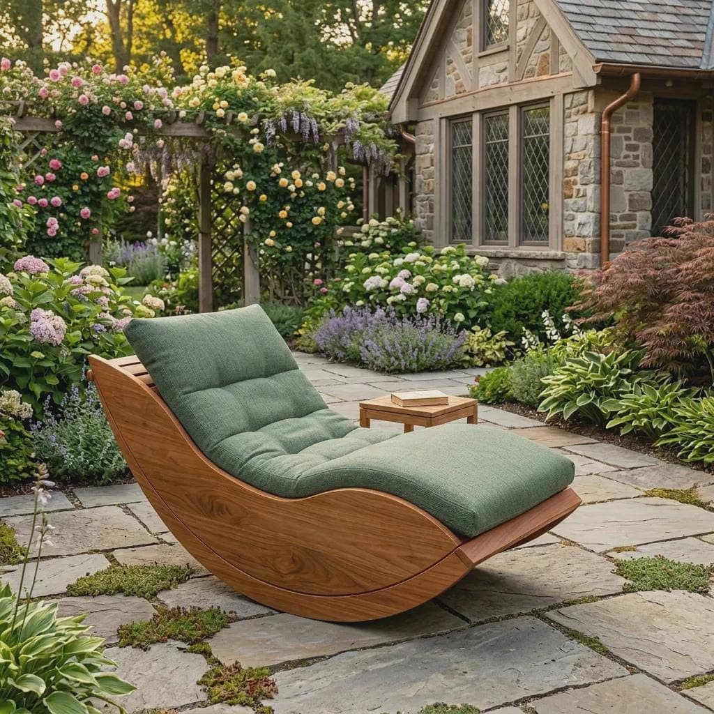 Arc Rocking Lounger Chair Plans — 3D exploded assembly view