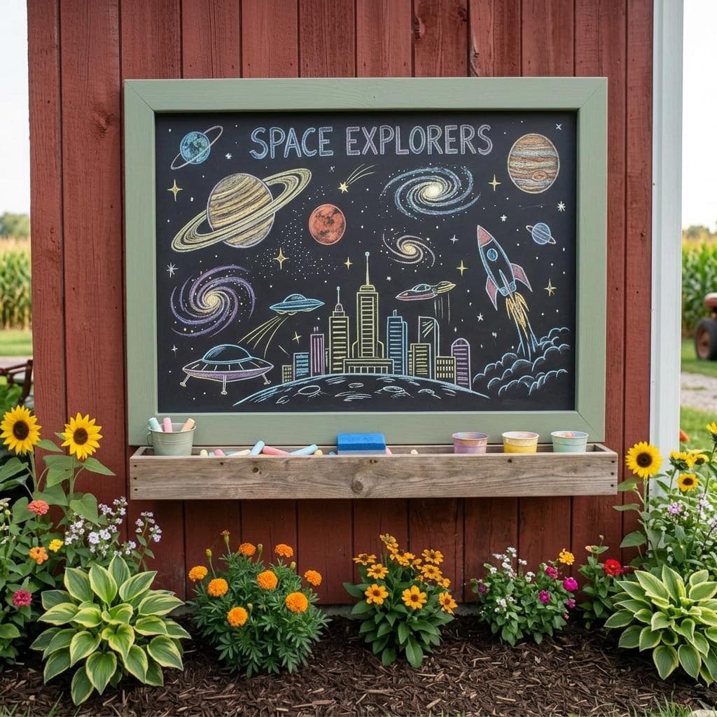 DIY Outdoor Chalkboard Plans — 3D exploded assembly view