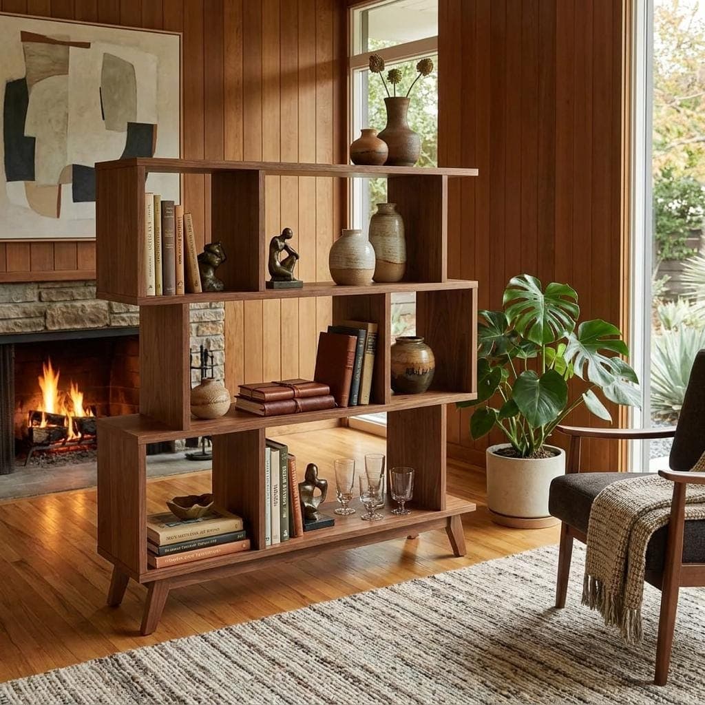Mid-Century Modern Bookshelf Plans — Cut list and material detail