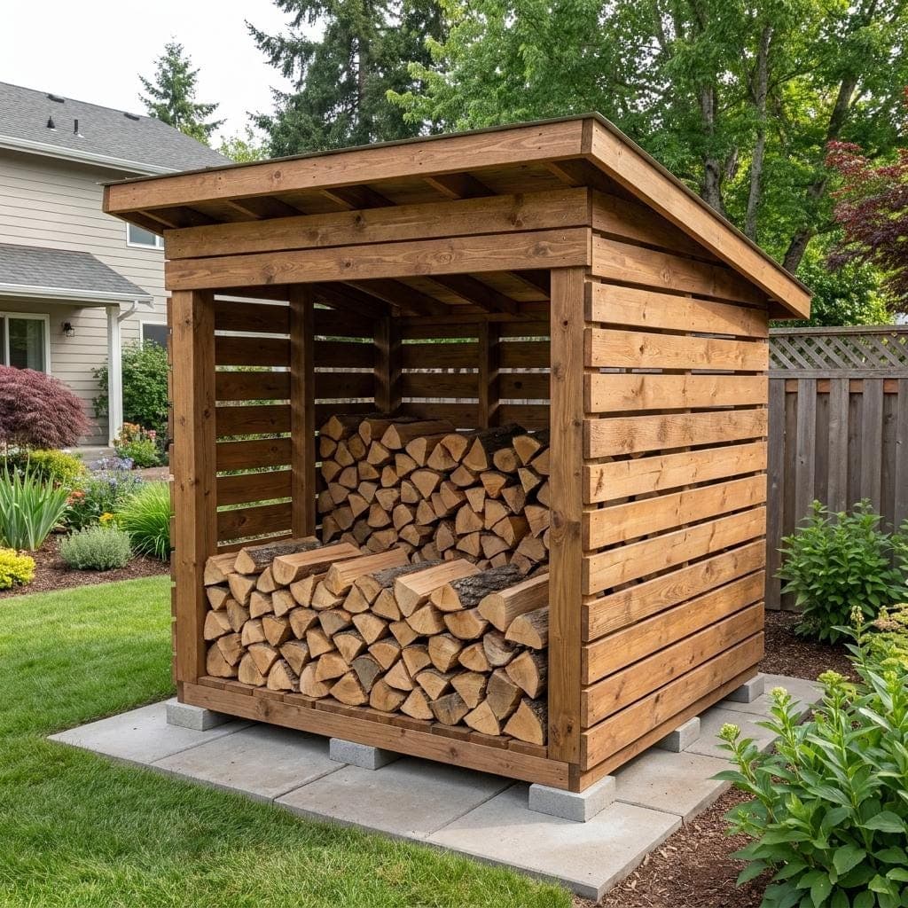 Modern Firewood Shed Plan — Step-by-Step DIY Woodworking Plans PDF Blueprint