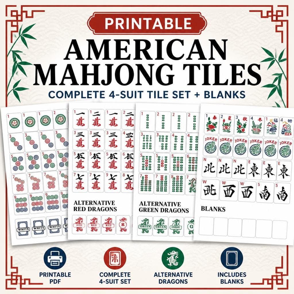 Printable American Mahjong Tiles PDF — Step-by-Step DIY Woodworking Plans PDF Blueprint