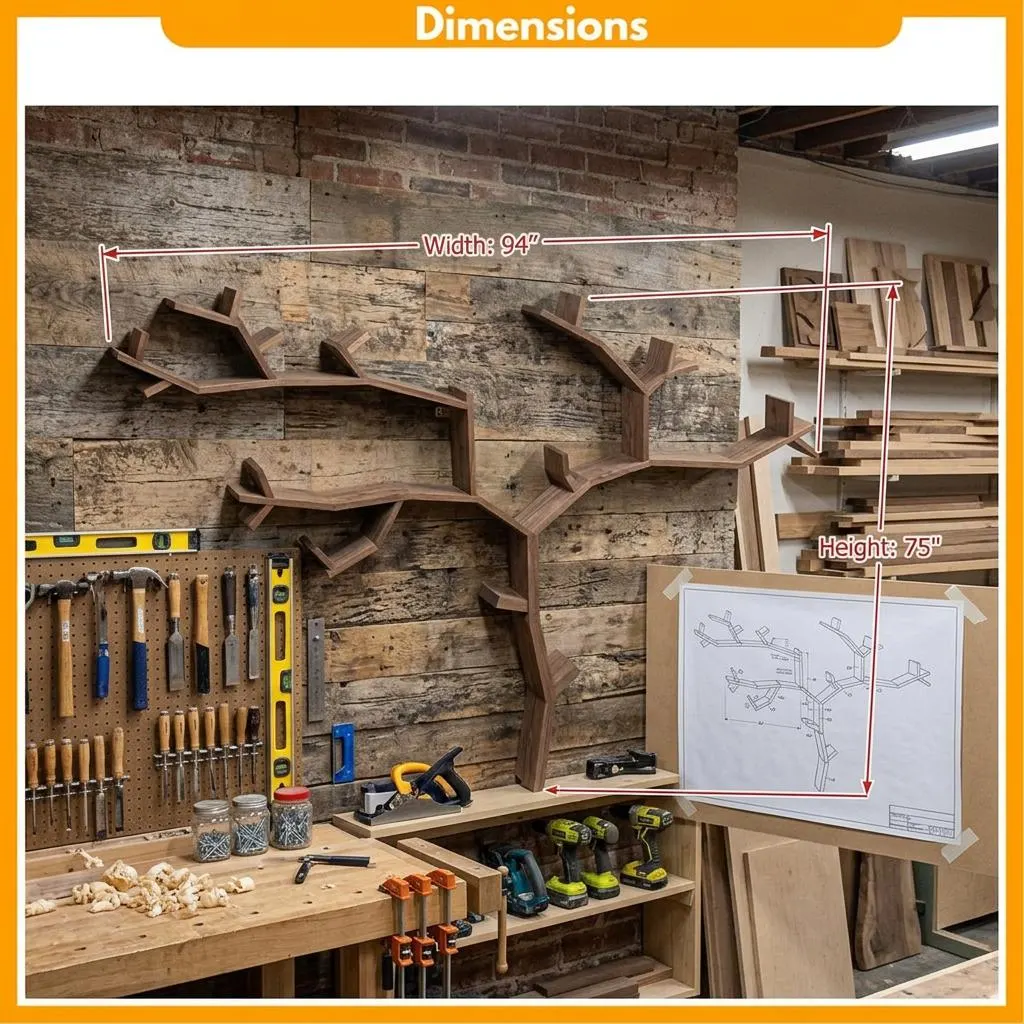 DIY Tree Bookshelf & Bookcase Plans — Step-by-step 3D assembly diagram