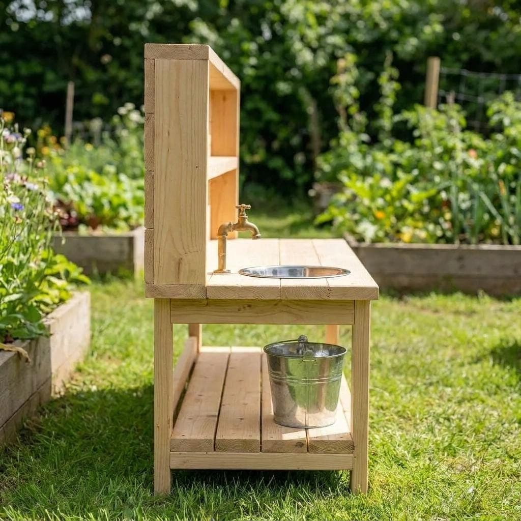 Kids Mud Kitchen Plans — Finished build photo