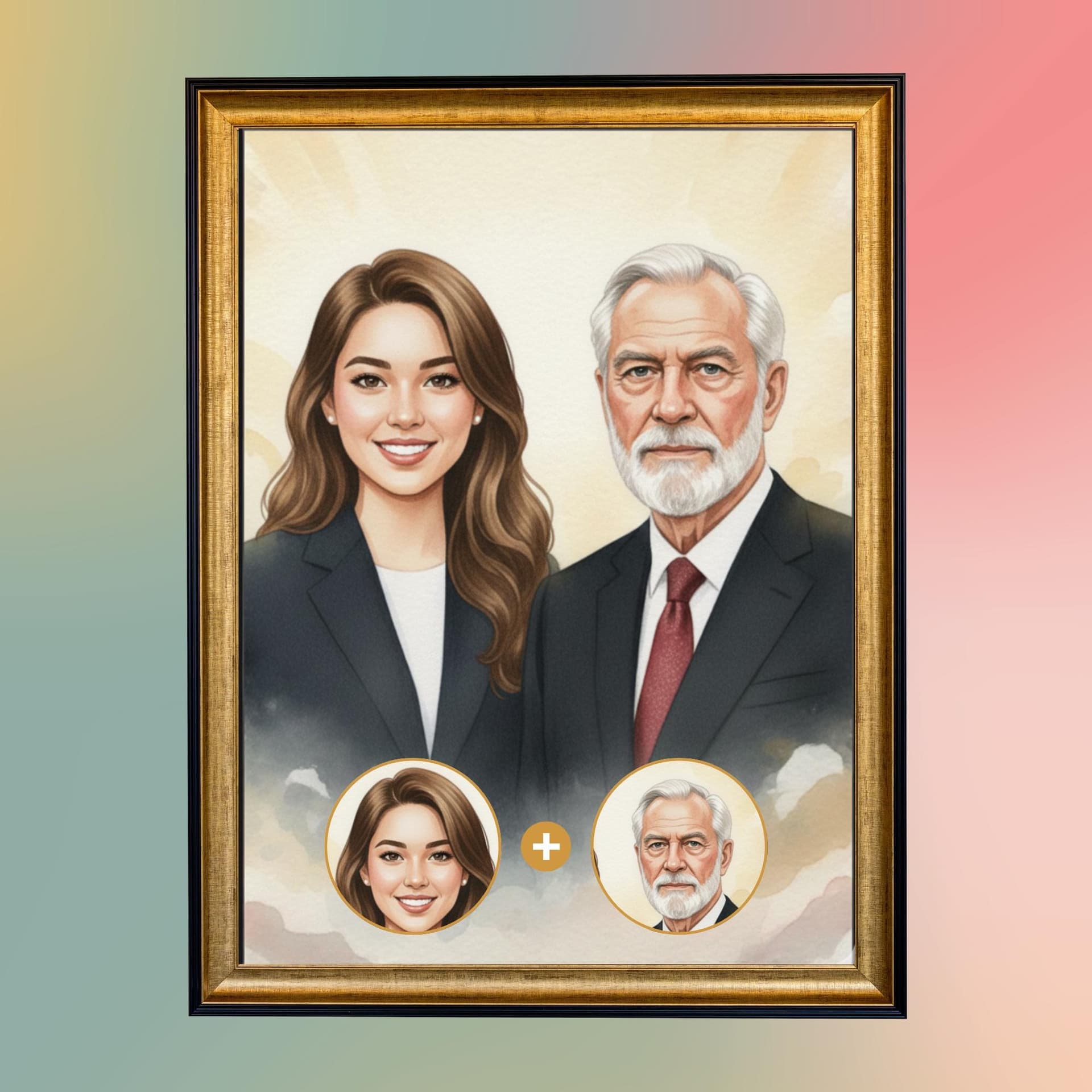 Custom Memorial Portrait — Step-by-step 3D assembly diagram