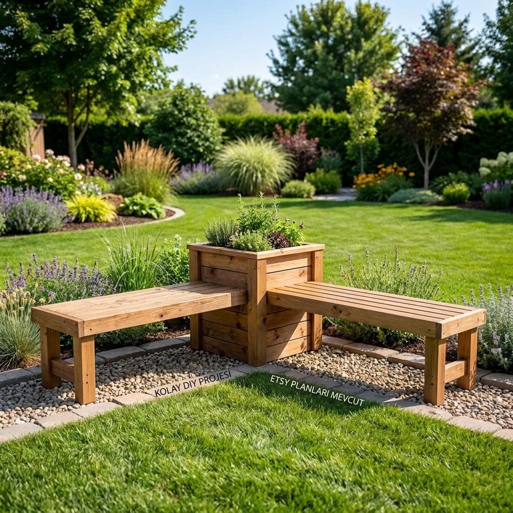 L Shaped Corner Bench Plans — 3D exploded assembly view
