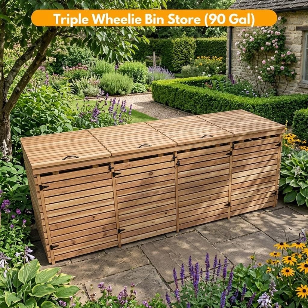 Four Wheelie Bin Storage Plans — Step-by-Step DIY Woodworking Plans PDF Blueprint