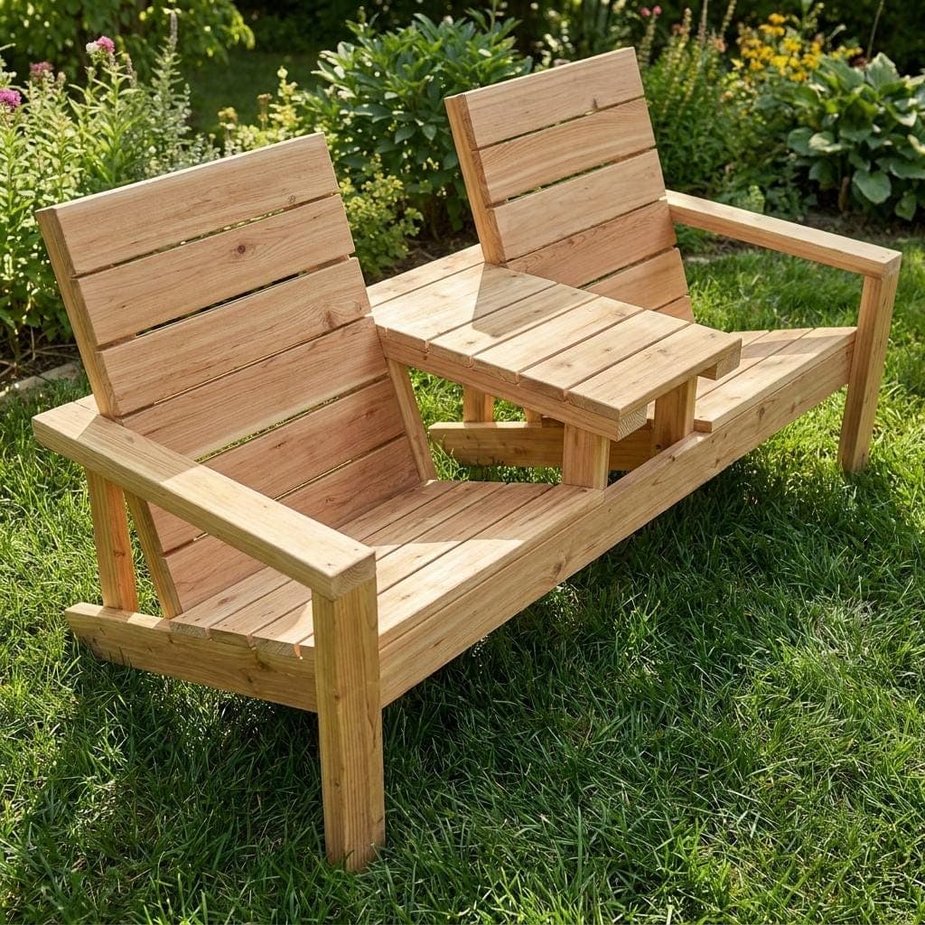 Double Garden Chair Bench Plans — Finished build photo