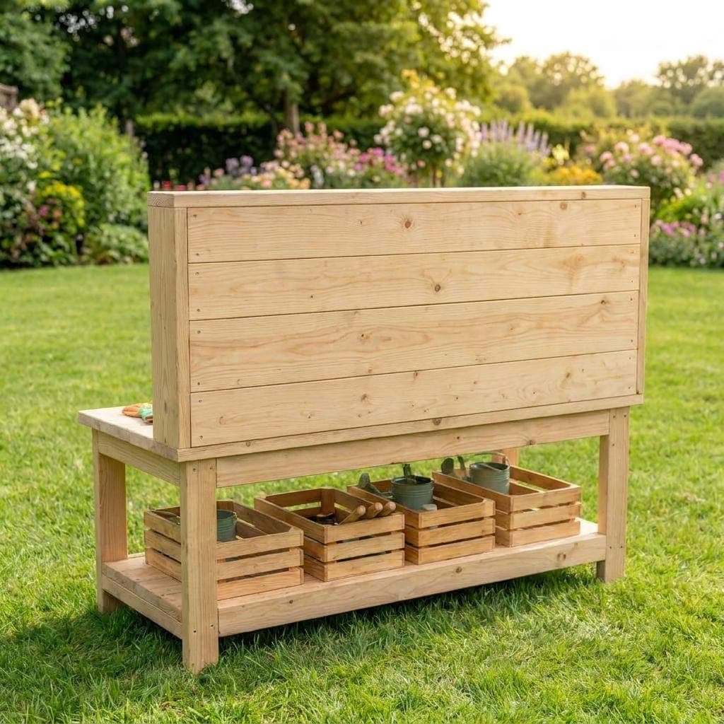 Wide Mud Kitchen Plans PDF — Finished build photo
