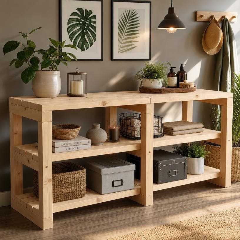 DIY Wall Shelf Plans — Step-by-step 3D assembly diagram