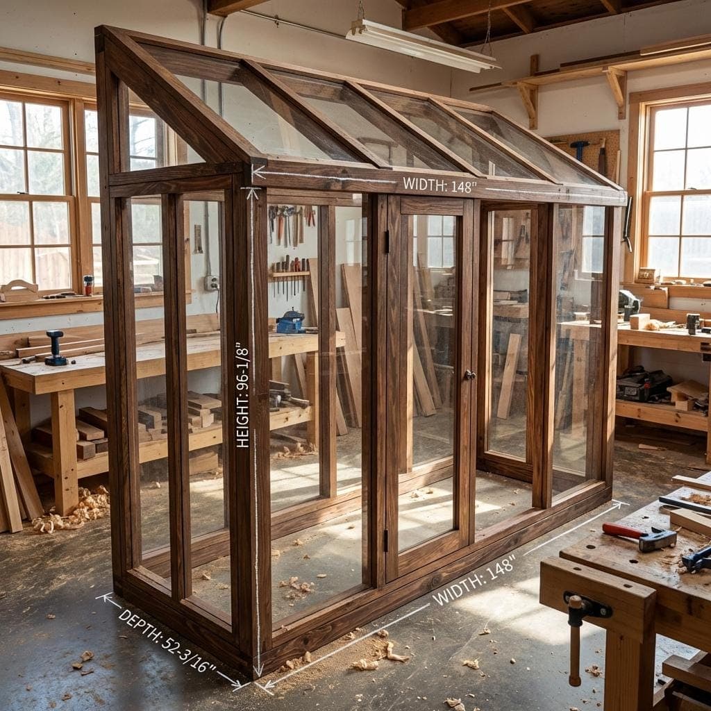 DIY Lean-To Greenhouse Plans — Cut list and material detail