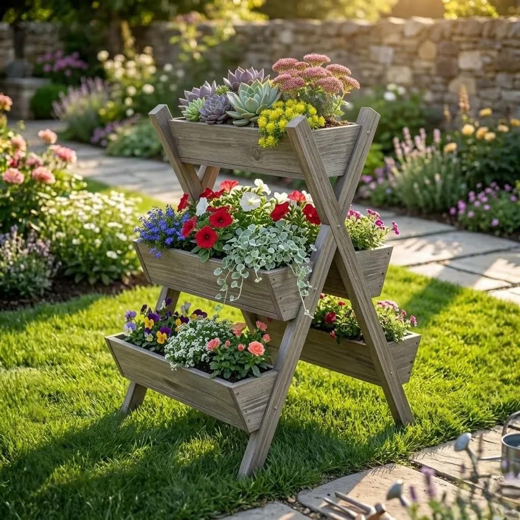 5-Tier Garden Planter Plans — Step-by-Step DIY Woodworking Plans PDF Blueprint