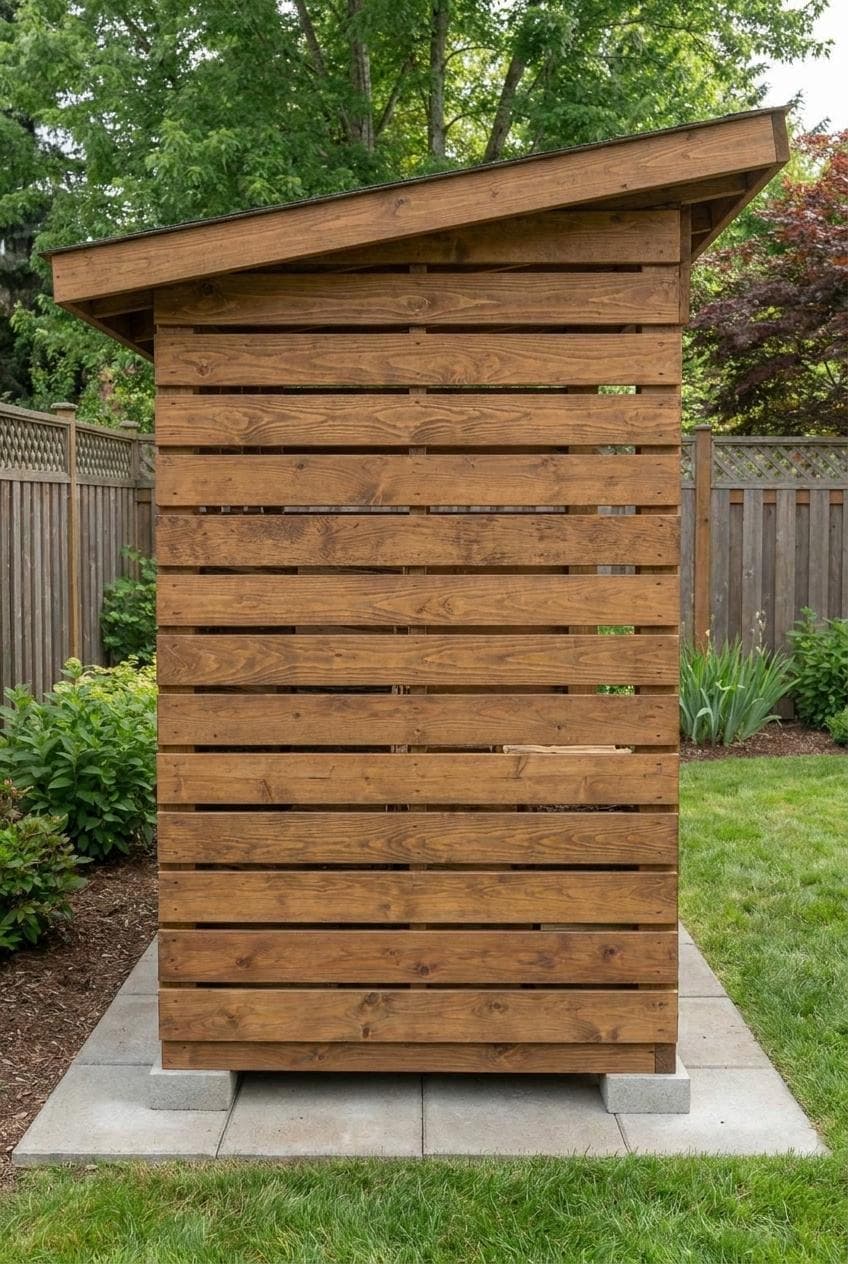 Modern Firewood Shed Plan — Cut list and material detail