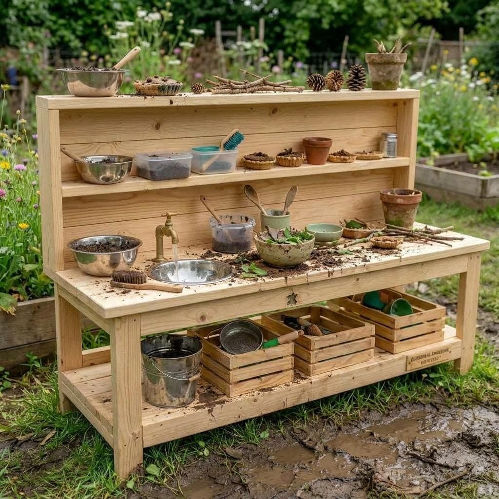 Kids Mud Kitchen Plans — Cut list and material detail