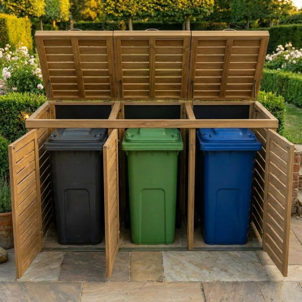 Triple Wheelie Bin Storage Plans — Step-by-Step DIY Woodworking Plans PDF Blueprint