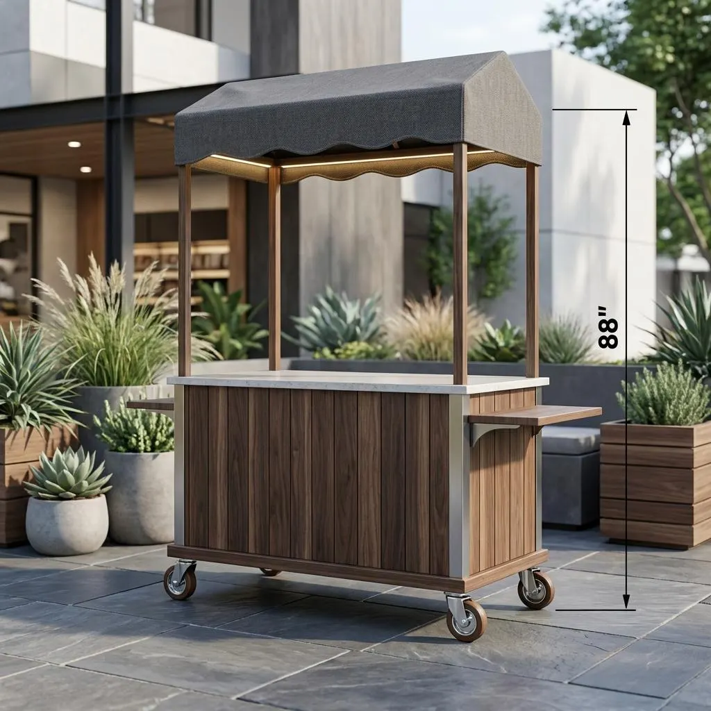 DIY Mobile Food Cart Plans — 3D exploded assembly view