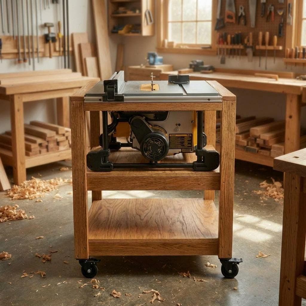 Mobile Miter Saw Station Plans — Step-by-step 3D assembly diagram