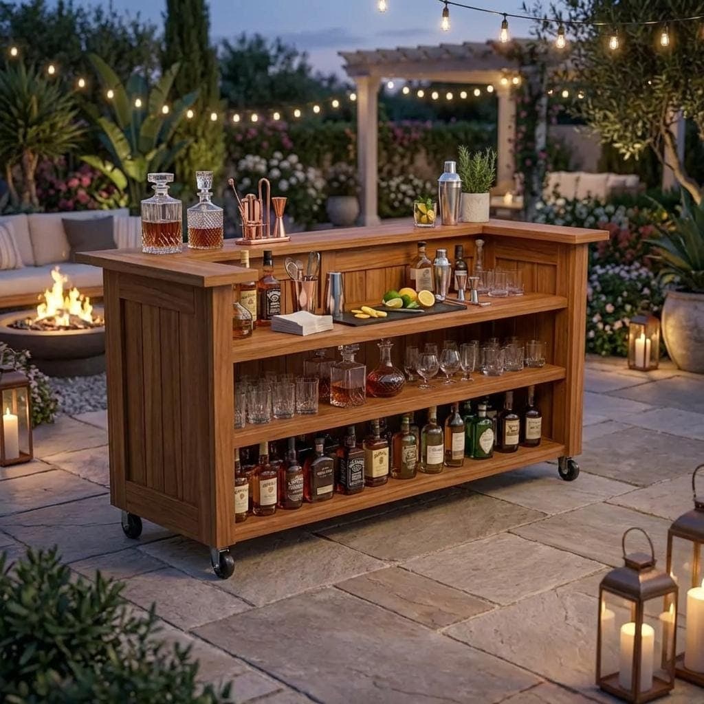 DIY Mobile Bar Plans — Cut list and material detail
