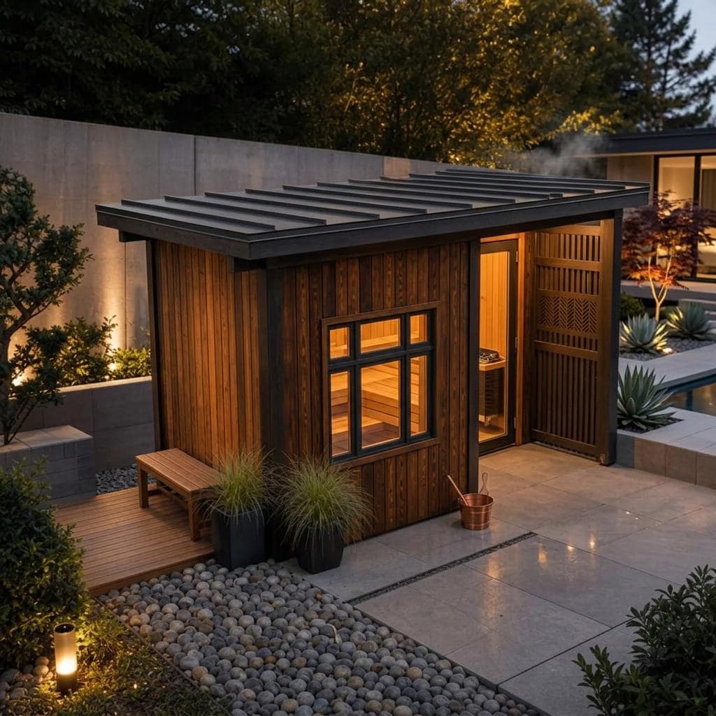 Modern Outdoor Sauna Plans — Step-by-Step DIY Woodworking Plans PDF Blueprint