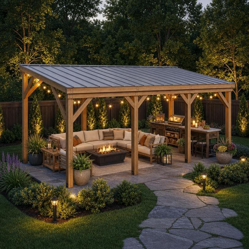 10x24 Gazebo Build Plans — Step-by-step 3D assembly diagram