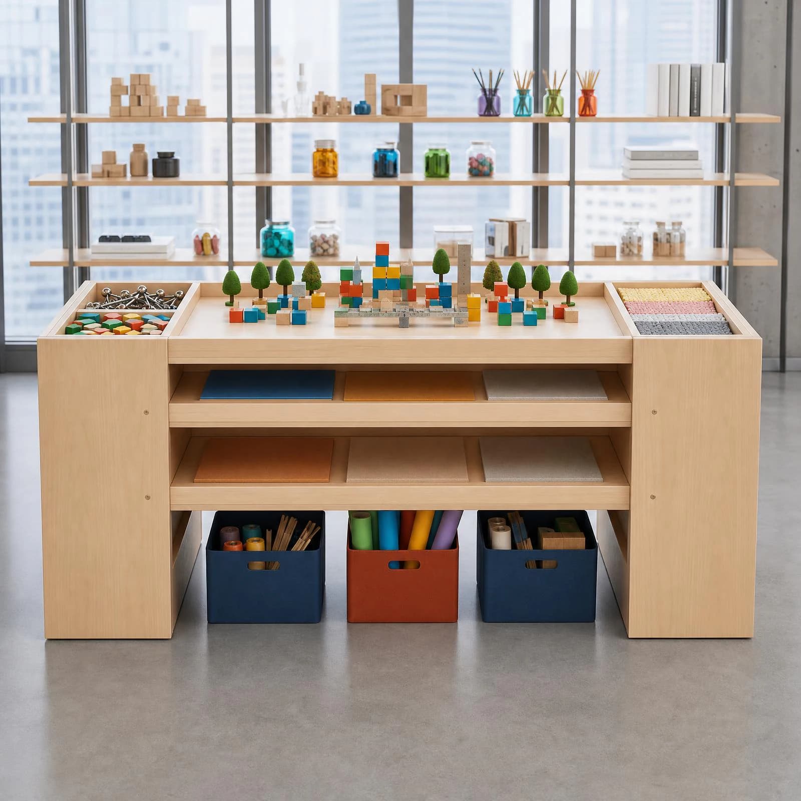 DIY Lego & Train Table Plans — 3D exploded assembly view