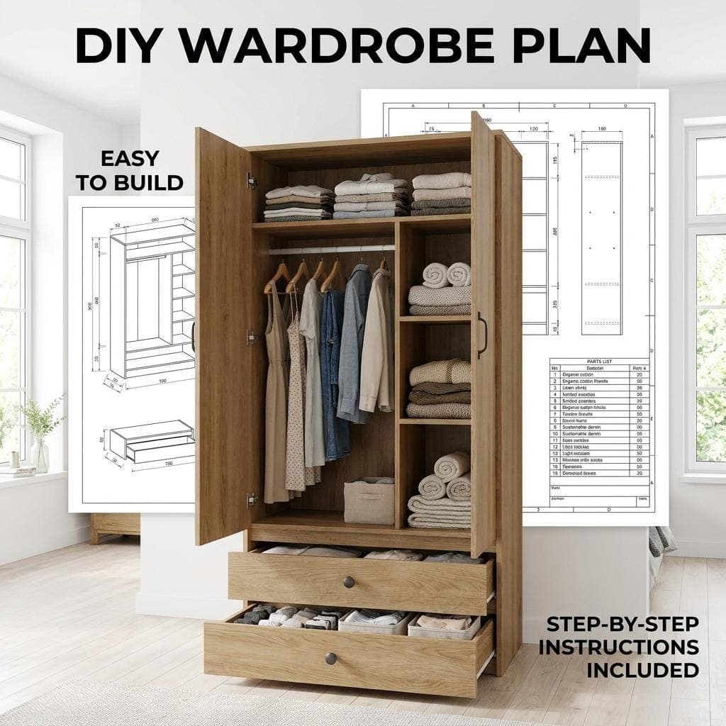 DIY Wardrobe Plans Blueprint Plans DIY Wardrobe Plans — Step-by-Step DIY Woodworking Plans PDF Blueprint