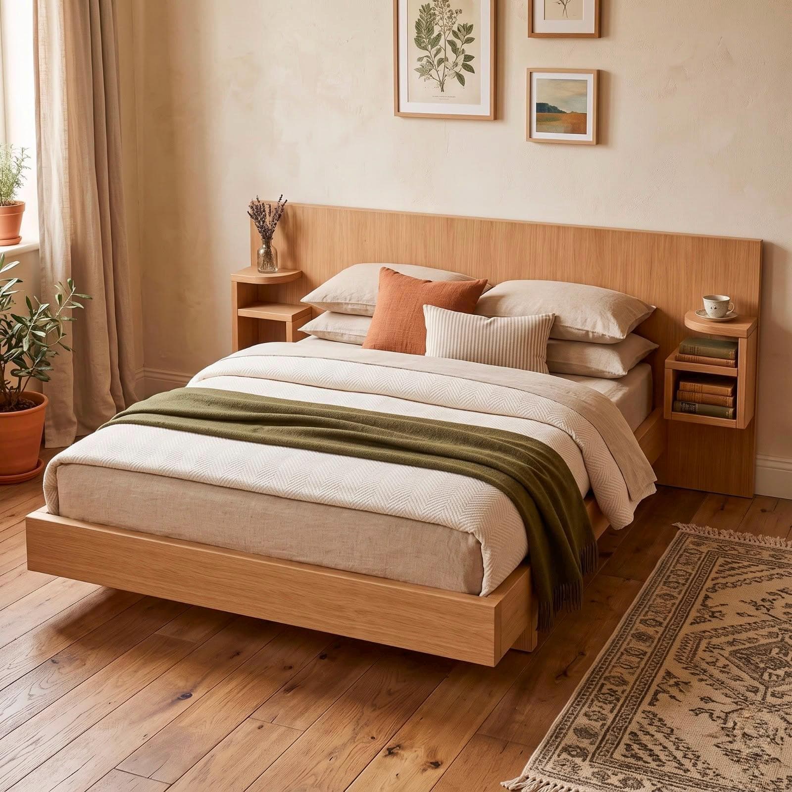 Modern Platform Bed Frame Plan — PDF Woodworking Blueprint DIY Plans